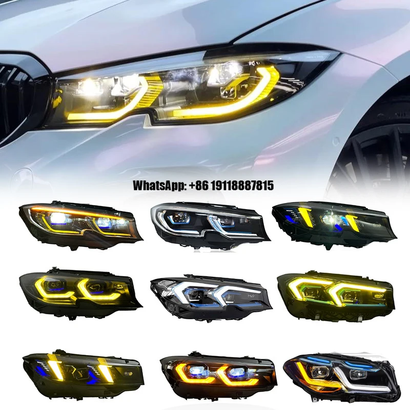 Фото Для BMW 3 серии G20/G28 (2019-2025) — Модификация фар: двухцветные бело-желтые фары №1