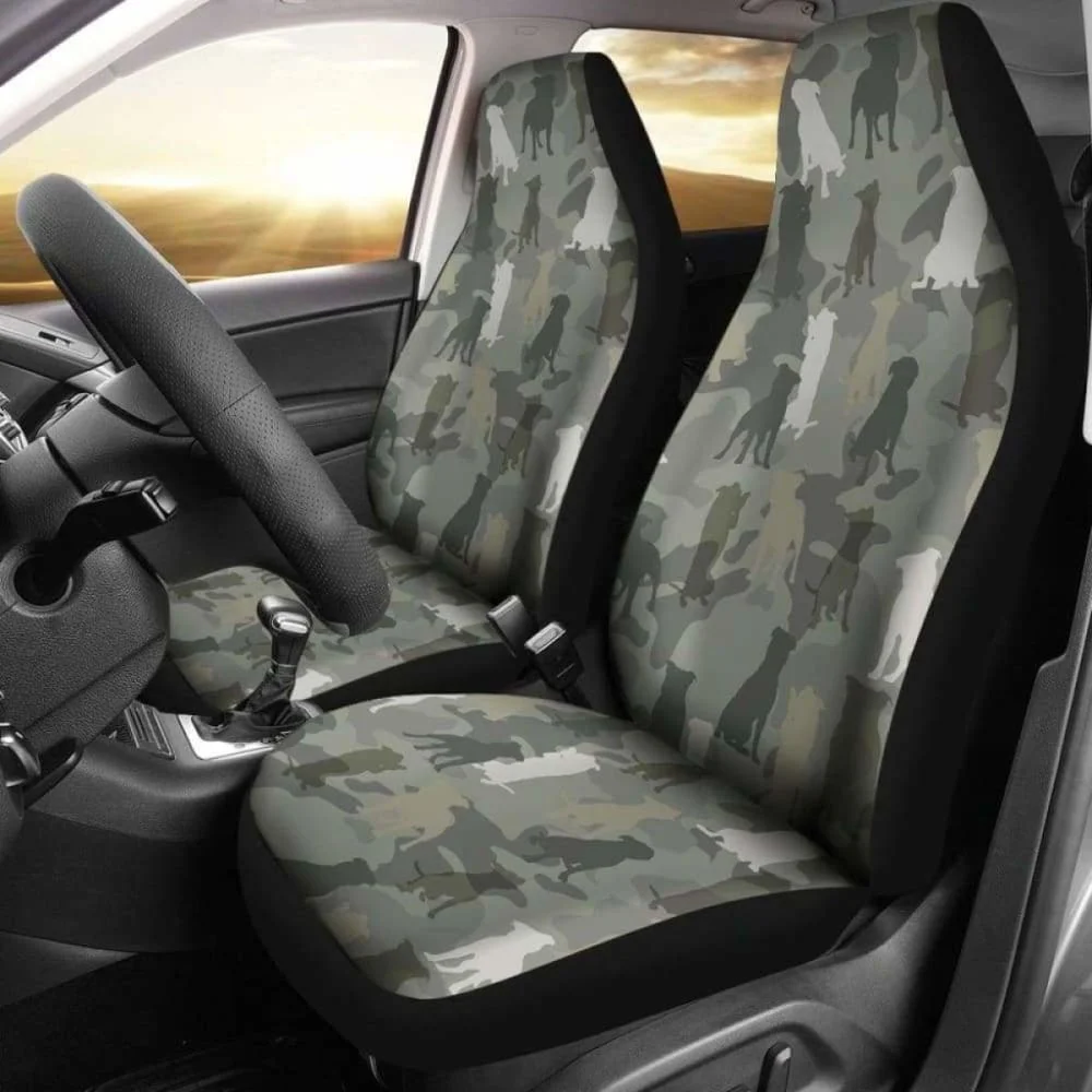 

Staffordshire Bull Terrier Camo Car Seat Covers,Pack of 2 Universal Front Seat Protective Cover