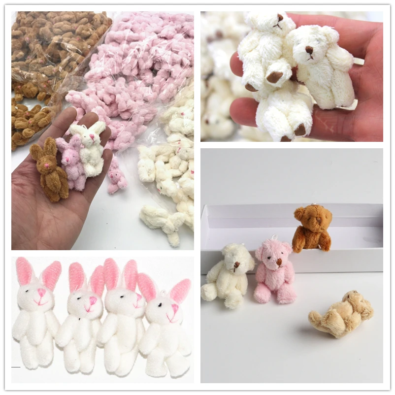 

Cute Miniature Plush Tiny Bear Rabbit DIY Decorative Accessories