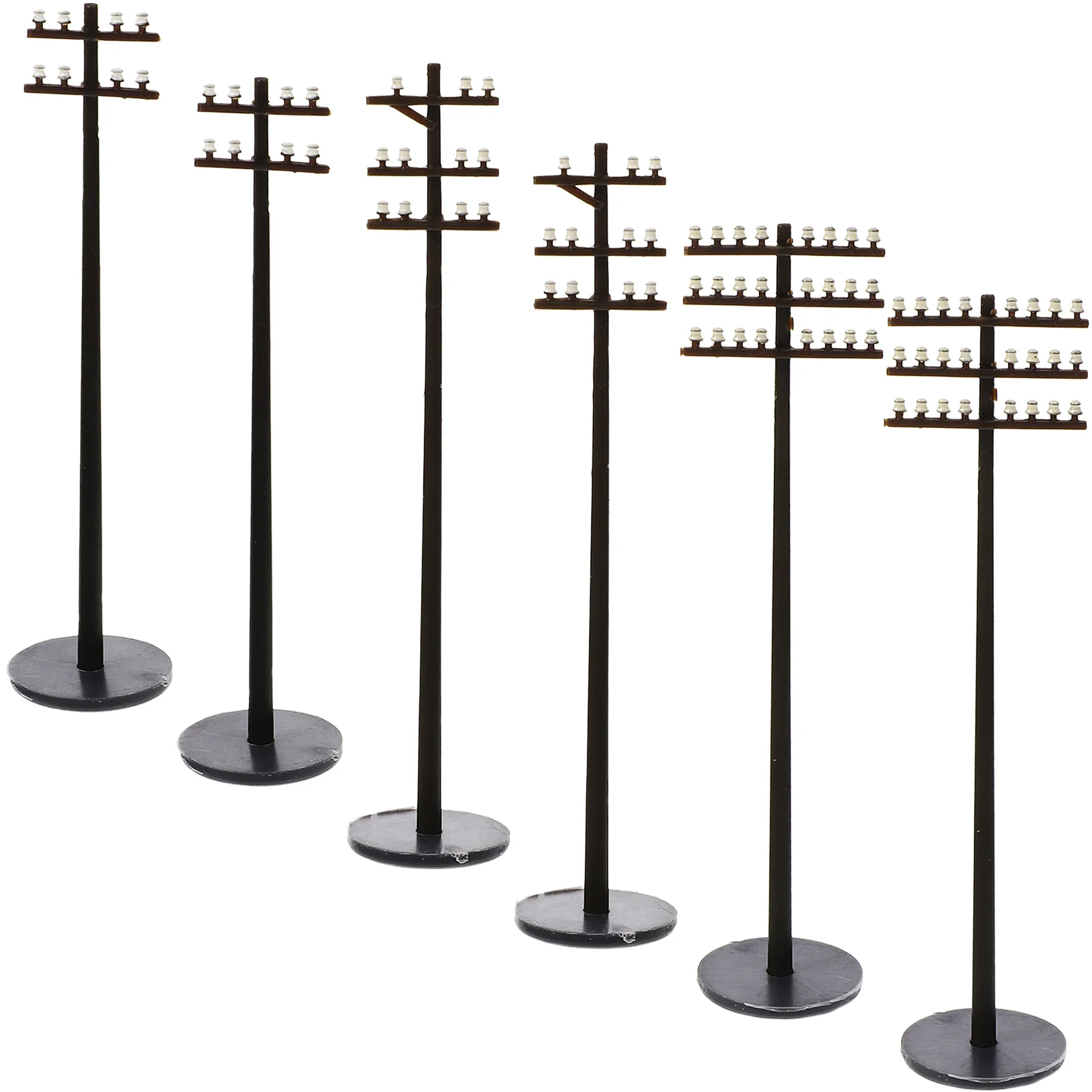 

6 Pcs Micro Landscape Garden Diorama Suppliesations Road Telegraph Poles Models Fake Telephone Plastic Abs Miniature Child