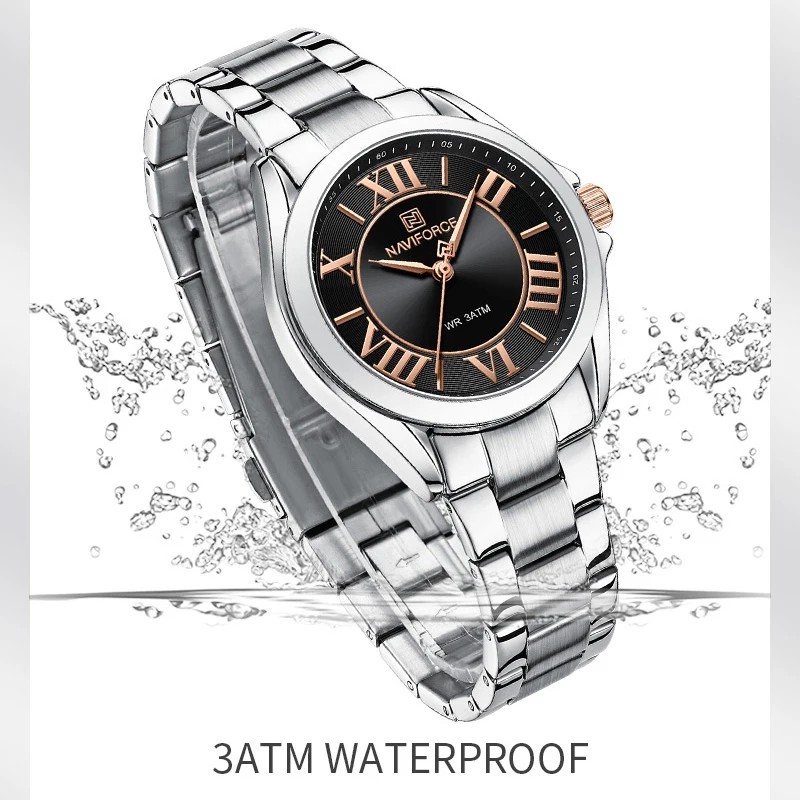 NAVIFORCE Women Watches High Quality Quartz Watch Waterproof Stainless Steel Female Fashion Wristwatch Ladies Relogio Feminino