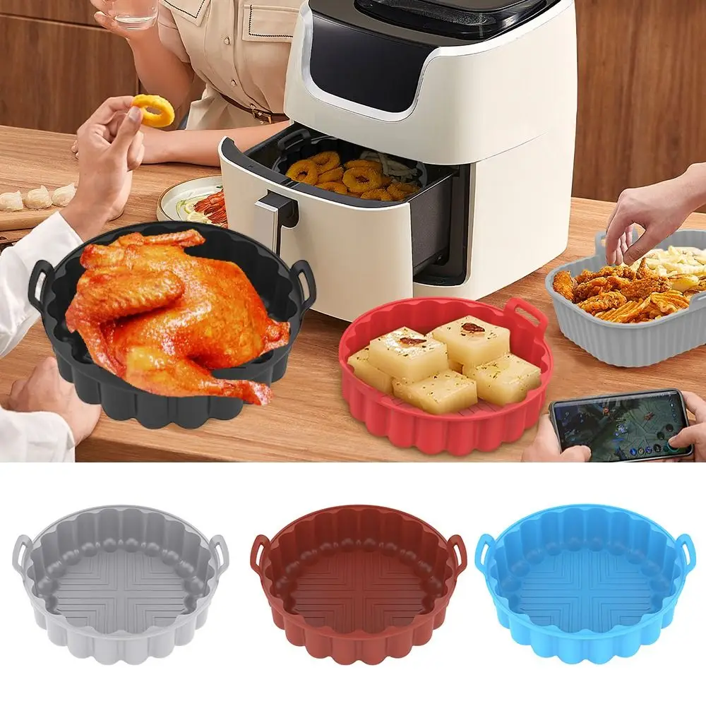 

Многоразовая тарелка для пиццы, поднос для жарки, аксессуары для жарки, сменные вкладыши для жарки, круглая силиконовая корзина для жарки