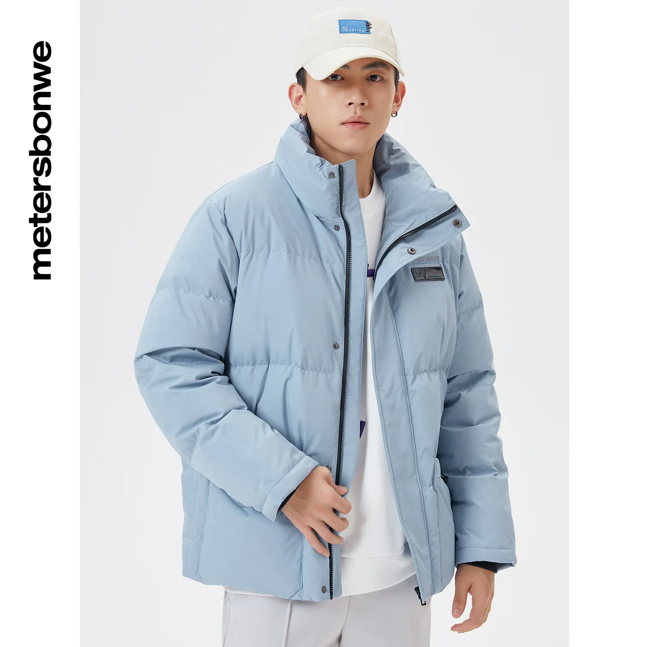 Metersbonwe Stand Collar Thick Short Down Jacket For Men 80%Duck Down Casual Pocket Datail Warm Wear Loose Male Winter Down Coat