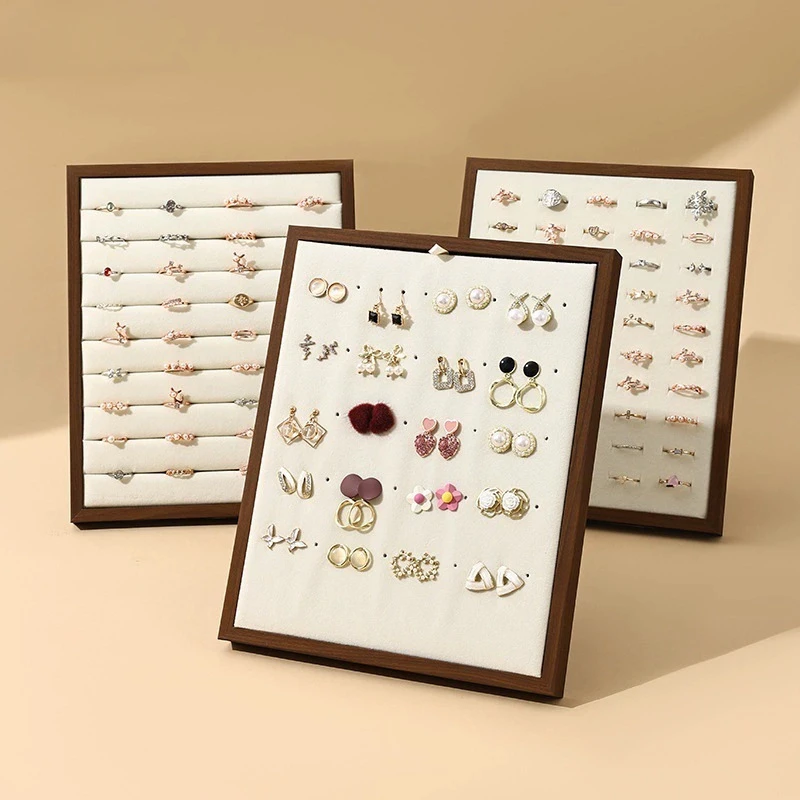 Черное ореховое кольцо Earnail дисплей подставка ювелирные изделия серьги