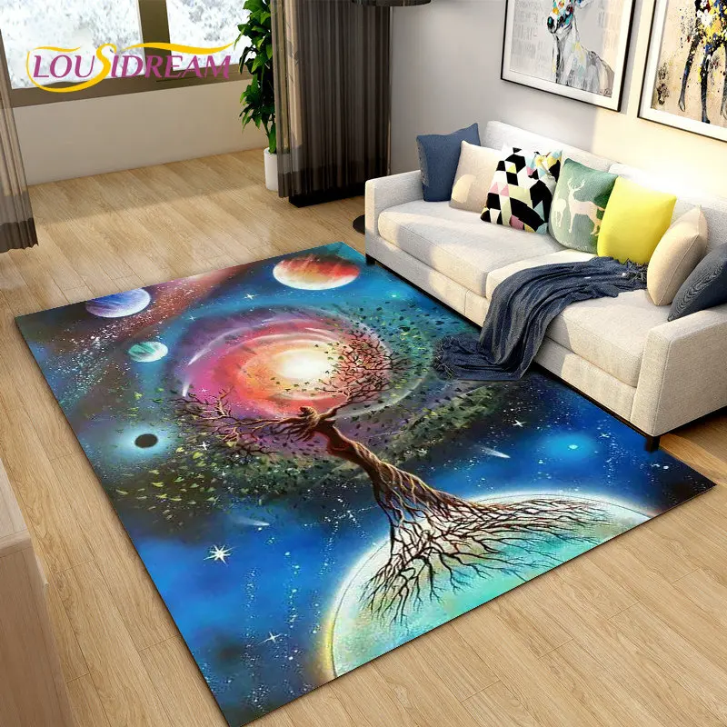 

Rainbow 7 Chakra Mandala Bohemia Area Rug,Carpet Rug for Living Room Bedroom Sofa Doormat Decoration,Yoga Non-slip Floor Mat