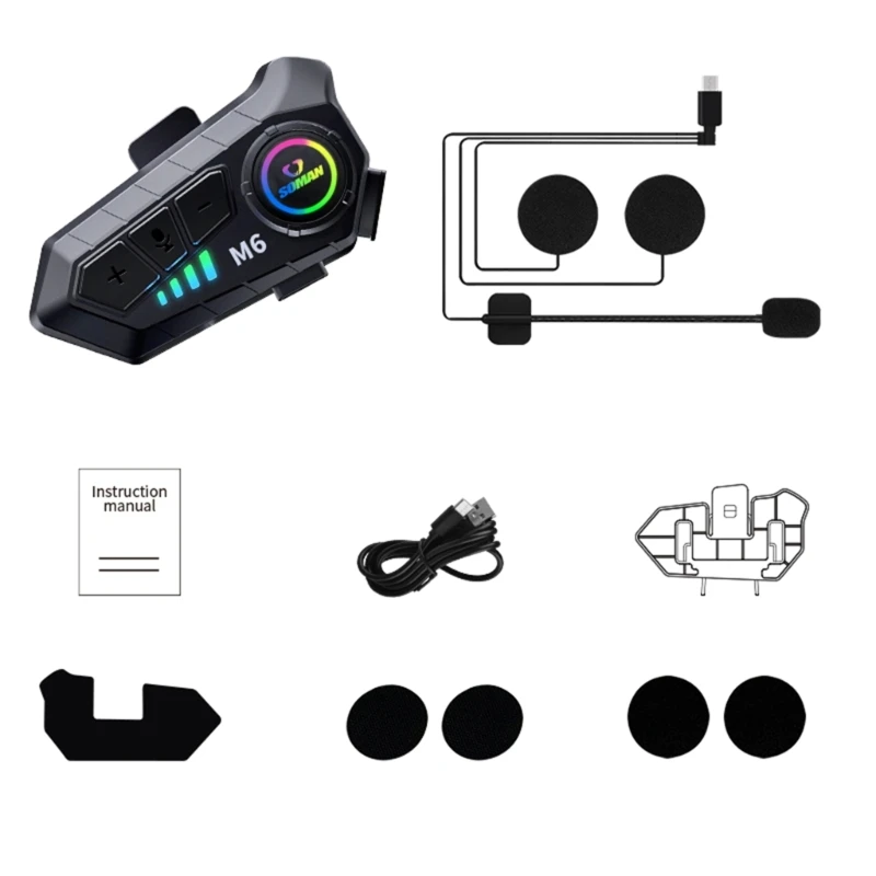 

Lightweight Motorbike Helmets Blue tooth Headset Waterproof Helmets Earphone with Noise Reduction Function for Riders