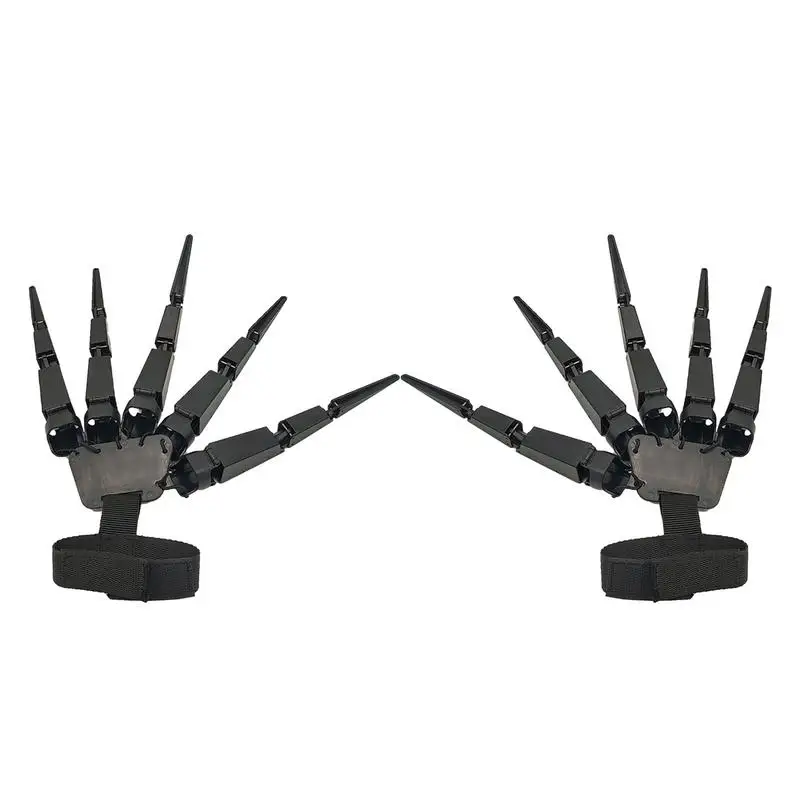 

Articulated Finger Extensions 1 Pair Flexible Finger Extensions Wearable Skeleton Bone Claw Hand Scary Fake Party Props For