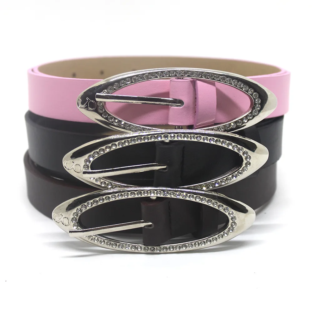 PU Leather Oval Alloy Needle Buckle For Women's Belt, Jeans, Skirt Decoration, Fashionable And Versatile Belt For Men