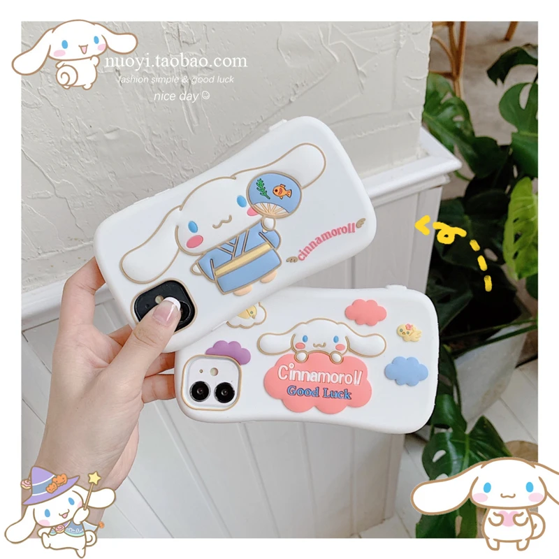 

1 шт. кавайный изогнутый плюшевый мультяшный милый чехол Sanrio для Iphone 12Promax Mini 12 Xr 7/8Plus плюшевая игрушка подарок для девочки