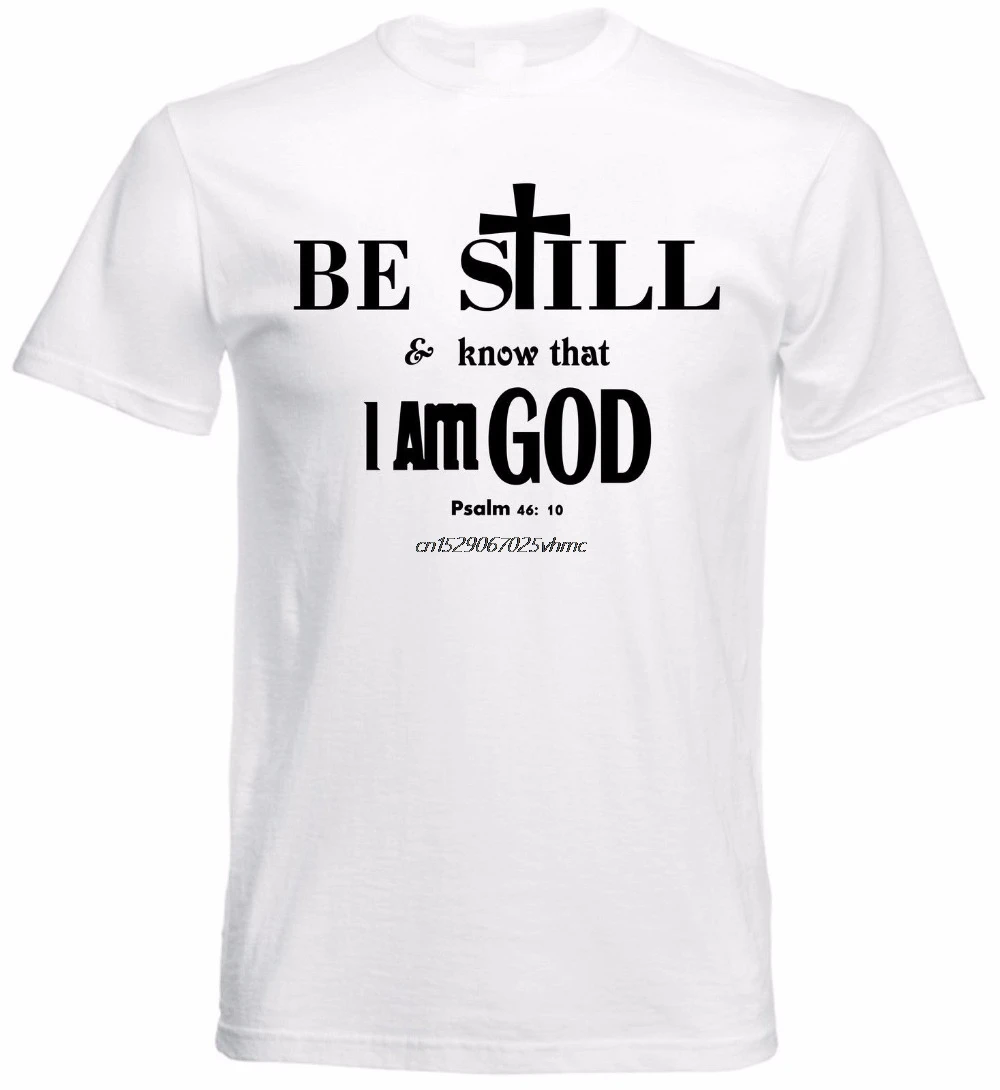 

Популярная модная футболка с коротким рукавом, мужские футболки с надписью «Be флост и знай, что я Бог, Библия, Вера, христианские религиозные...