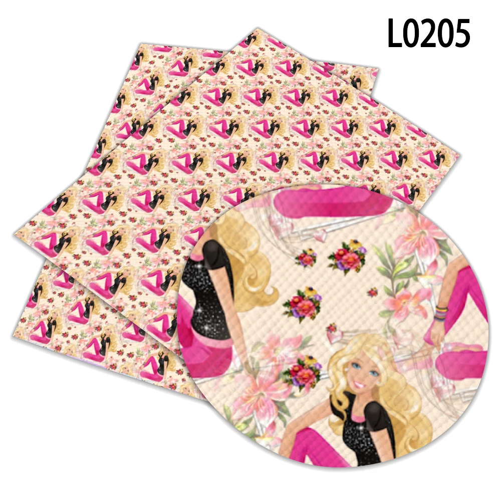 

Synthetic Leather Sheet Disney Cartoon Girl printed Faux Leather Fabric 22 x 30 cm