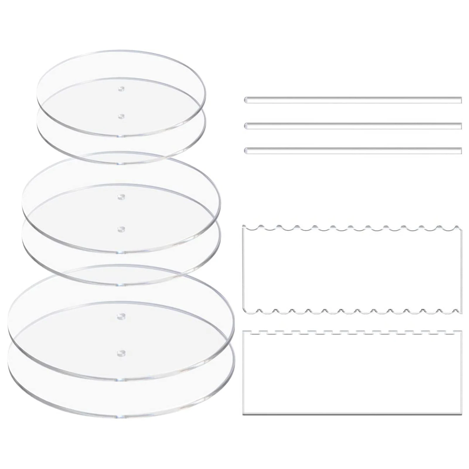 

Acrylic Round Cake Discs Set Acrylic Round Cake Discs Set Acrylic Disk Kit For Bake And Art Cake Craft Round Discs Icing Scraper