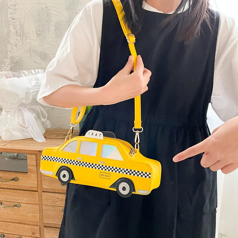

GWPPDMY желтая Наплечная Сумка в форме такси для женщин, Милая женская сумка-Кроссбоди, Женский Повседневный клатч