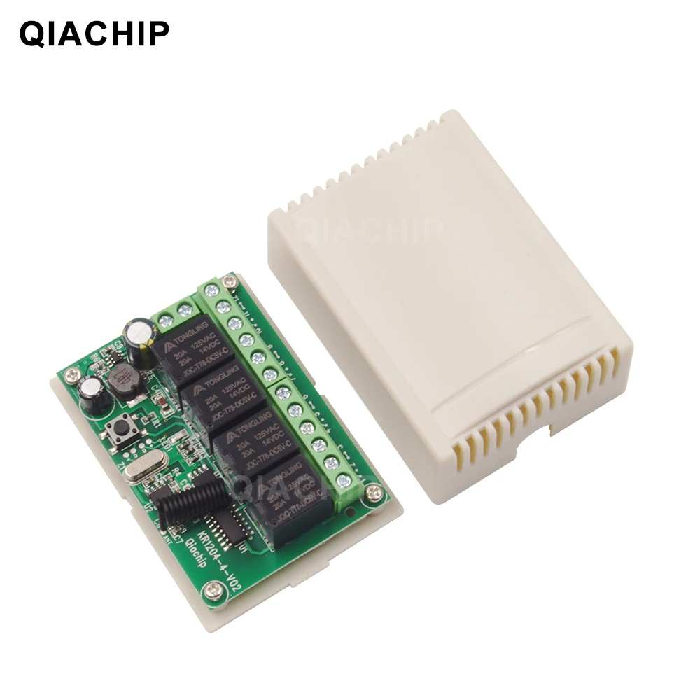 

433MHz Universal Wireless Remote Control DC 6-30V 4CH Relay Receiver Module RF Switch 4 Button Gate