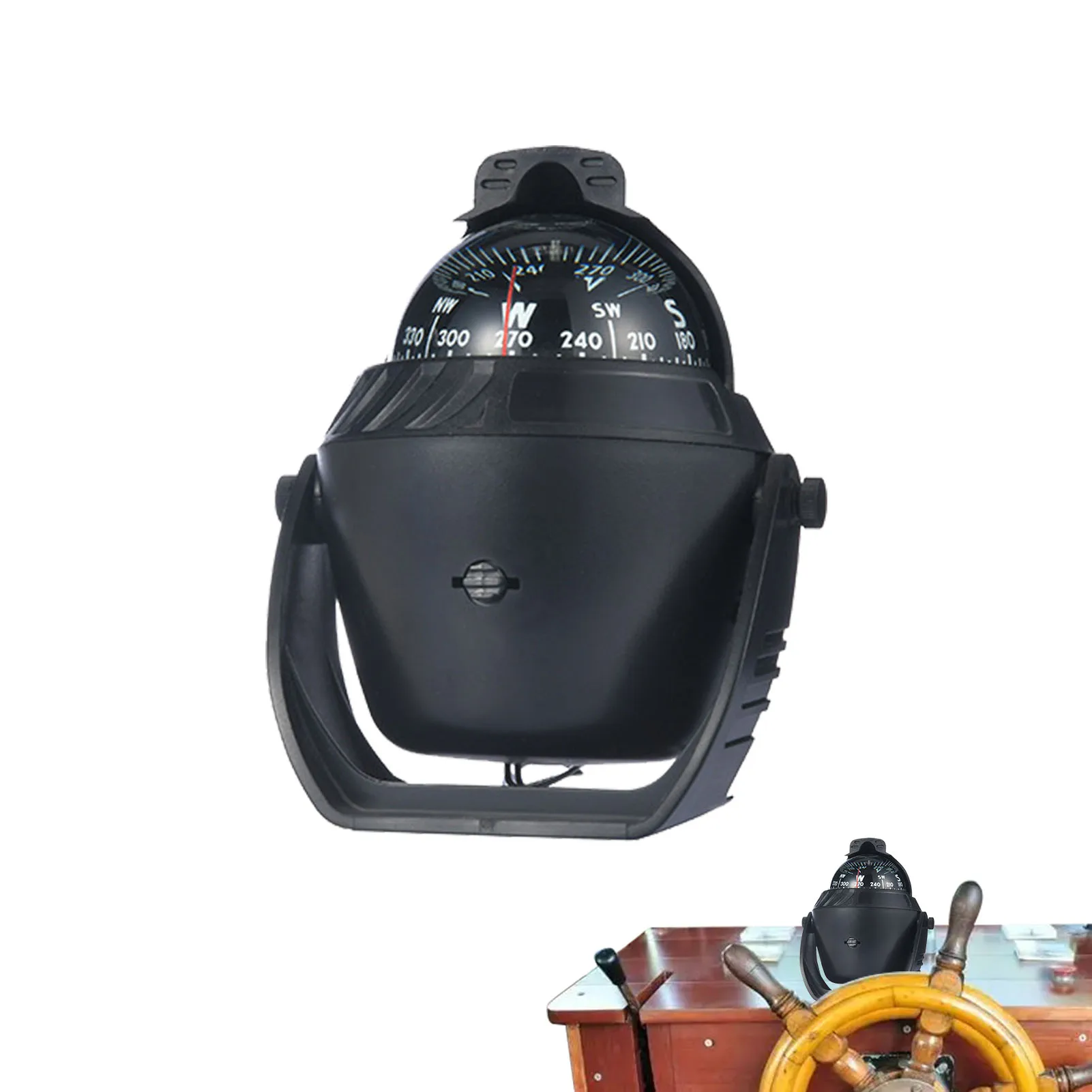 

Compass For Car Dashboard Durable Ball Shaped Black Compass For Automotive Dashboard Easy To Install High Precision Adjustable