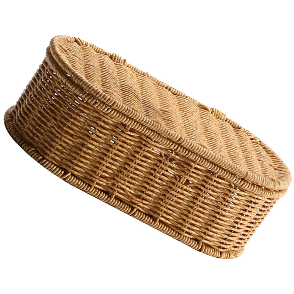 

Rattan Storage Box Woven Desktop Basket Organizer Silverware Tray Countertop Bin Cutlery Rack