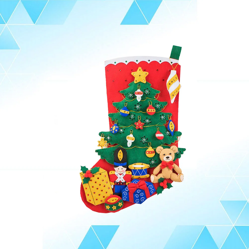 

Christmas Stocking Kit Kits Materials Hanging Stockingsbag Felt Non Woven Fabric Diy Makingkids Development Early Tool Applique