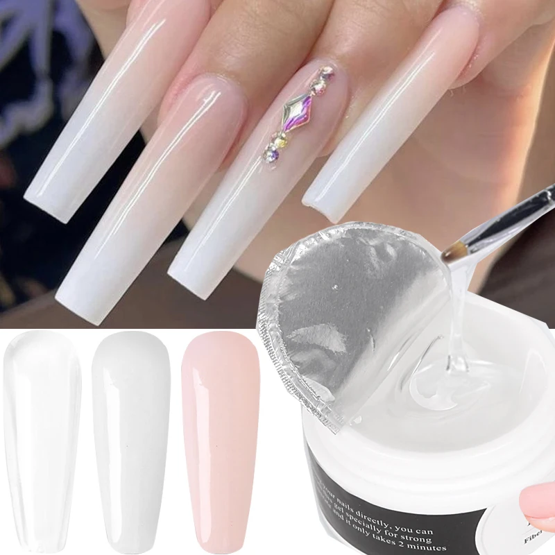

Nail Extensions Glue Tips UV White Clear Pink Acrylic Nails Art Jelly Gel Quick Buidling Nail Gel DIY French Manicure Varnish