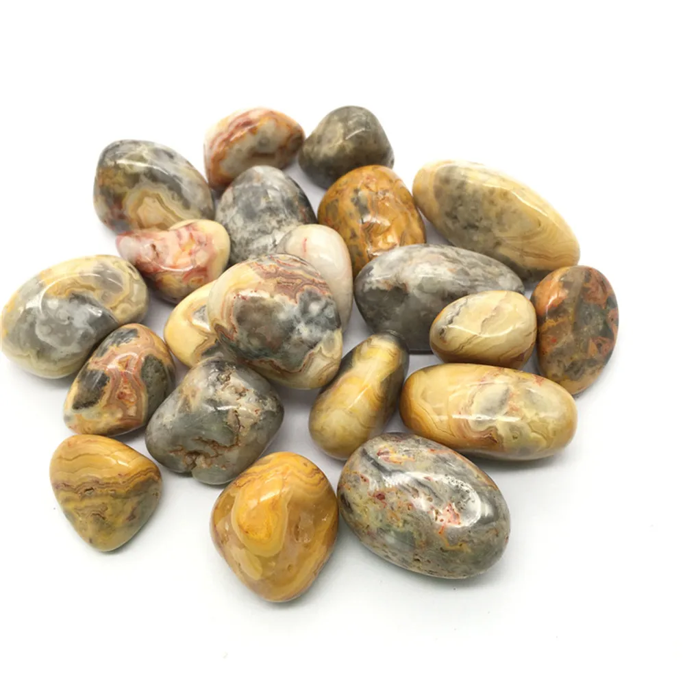 

Natural Crystals Healing Stones Crazy Lace Agate Tumble Stone For Chakra Decoration