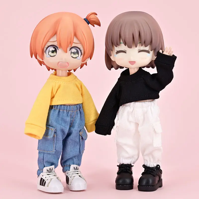 

Ob11 Doll Clothes OBitsu 11 Casual Style Loose Hoodie Short T-shirt Vest YMY GSC Molly Ddf Top 1/12BJD Doll Clothes Accessories