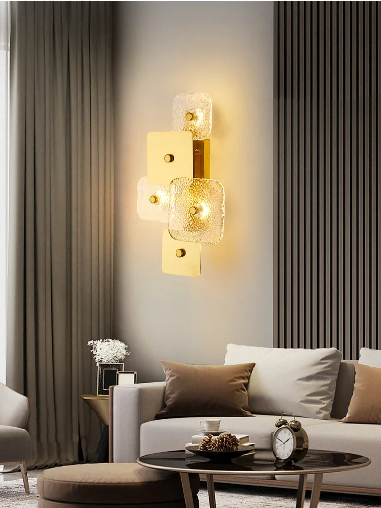 Роскошный прозрачный стеклянный настенный светильник в стиле постмодерн для