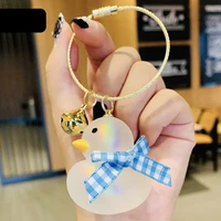 anime cute acrylic duck keychain little meng duck car keychain chain pendant bag accessories couple gift jewelry key ring ys251