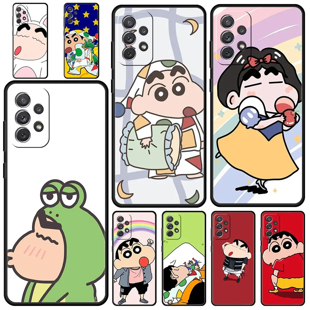

Crayon Shin-chan Anime Phone Case for Samsung Galaxy A72 A51 A71 A21S A12 A11 A31 A52S A41 A32 A01 A22 A03S A13 5G Black Cover