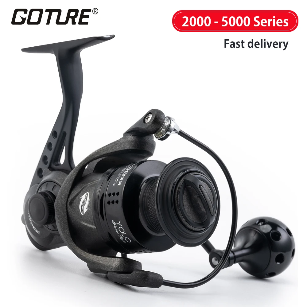 Goture Spinning Fishing Reel CNC Metal Arm Swing 5.1:1 Gear RatioHigh Speed Spinning Reel Casting reelfor all waters