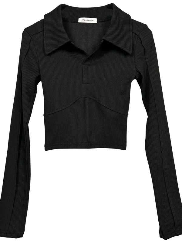 Осень/зима 2023 корейская версия новый однобортный пуловер с откидным воротником и