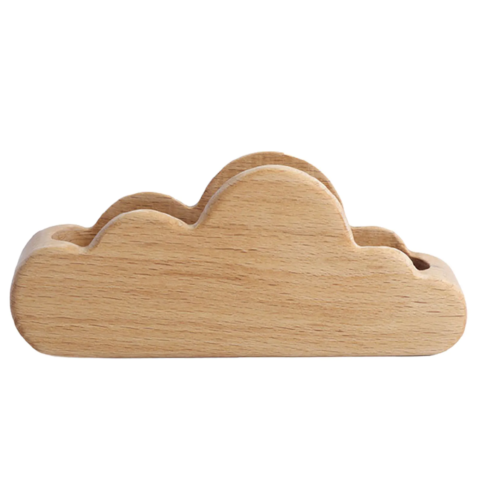 

Stand Large Capacity Home Desktop Card Holder Cloud Shape Accessories Business Office Cute Wooden Cartoon Case Storage Organizer
