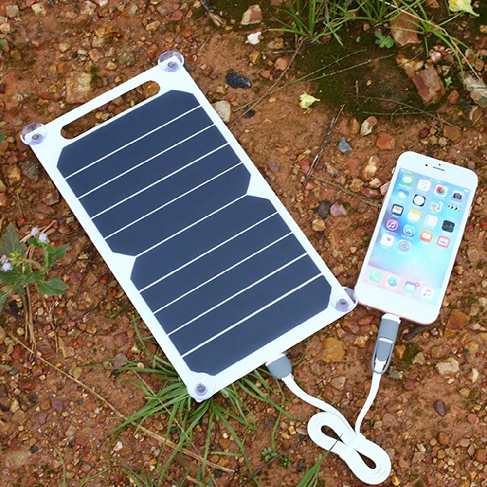 

6W 5V USB Port Solar Panel Portable Sunpower Cells Semi-flexible Board Mobile Phone Photovoltaic Charging Power Bank