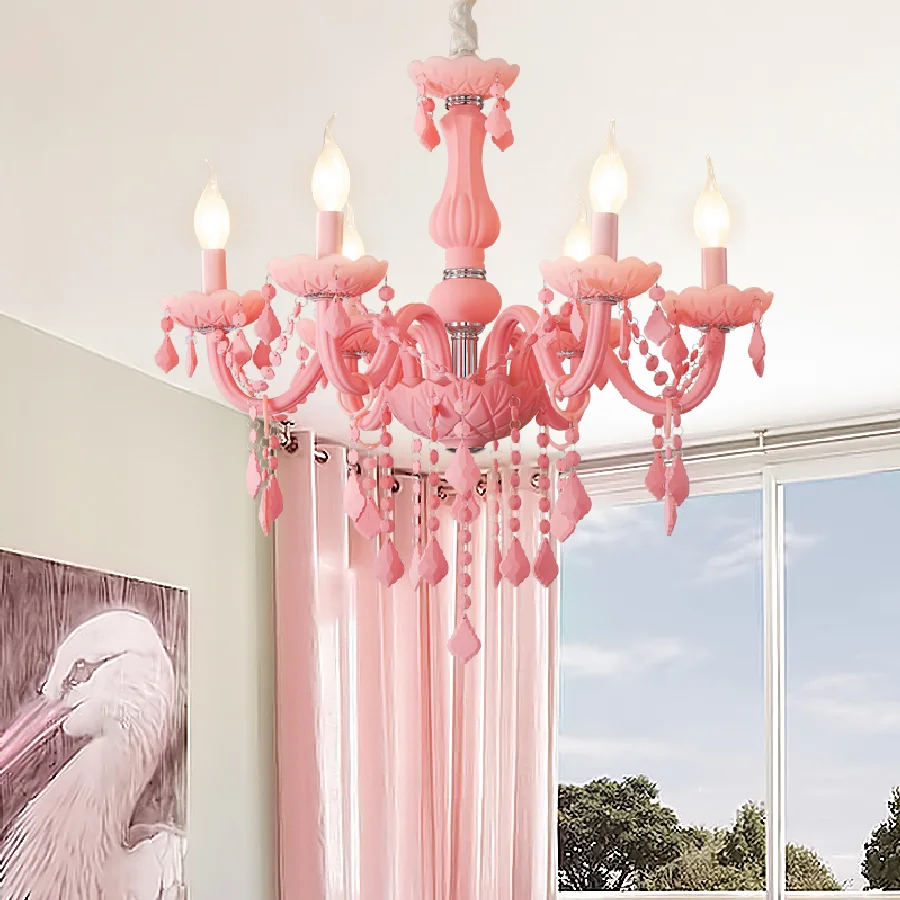

Girls room chandelier Living Room Bedroom Kids room Chandeliers lampadario Lustre Fixture Pink chandelier lighting Fixtures