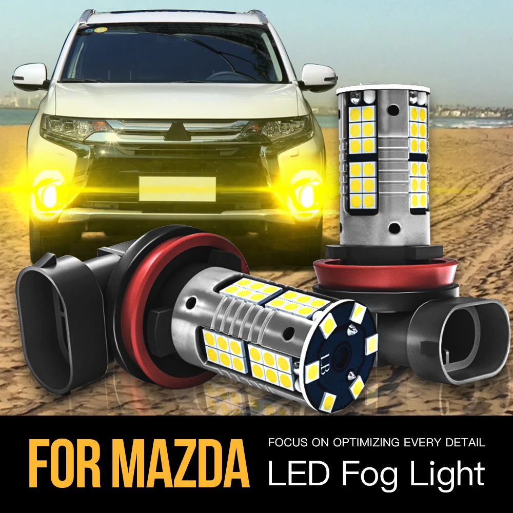 

2pcs H8 H11 H16 Canbus Error Free LED Fog Light Lamp Blub For Mazda 2 DE DH DL DJ 3 BM BN 5 6 GH GJ CX5 CX-5 CX7