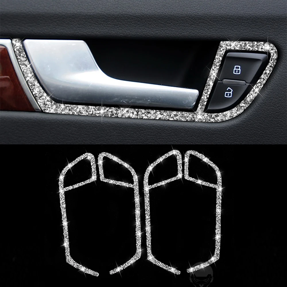 

Door Grab Handle Cover Trim Decorative Decal for Audi A4 B8 2009-2016 A5 2008-2017 Q5 2009-2017 Car Inner Accessories Crystal