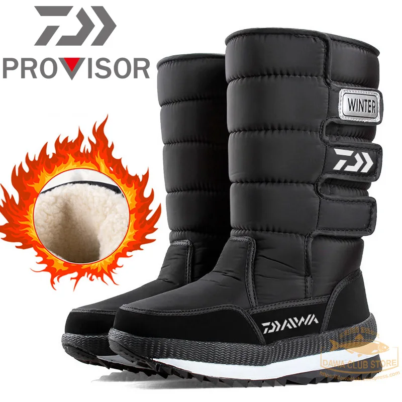 

2023 Fishing Shoes Plus Velvet Warm Shoes Outdoor Non-slip Waterproof Boots DAWA Fishing BootsWinter High Top Snow Boots