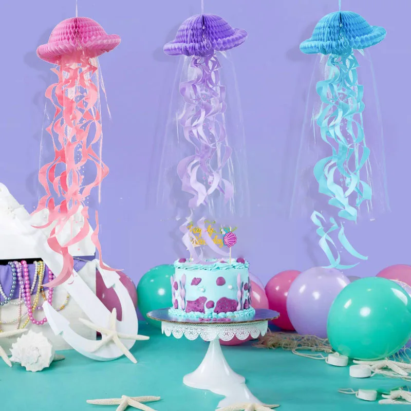 

Girls Birthday Party Decorations Jellyfish Party Decorations DIY Mermaid Party Jellyfish Paper Lanterns Undersea Party Decoratio