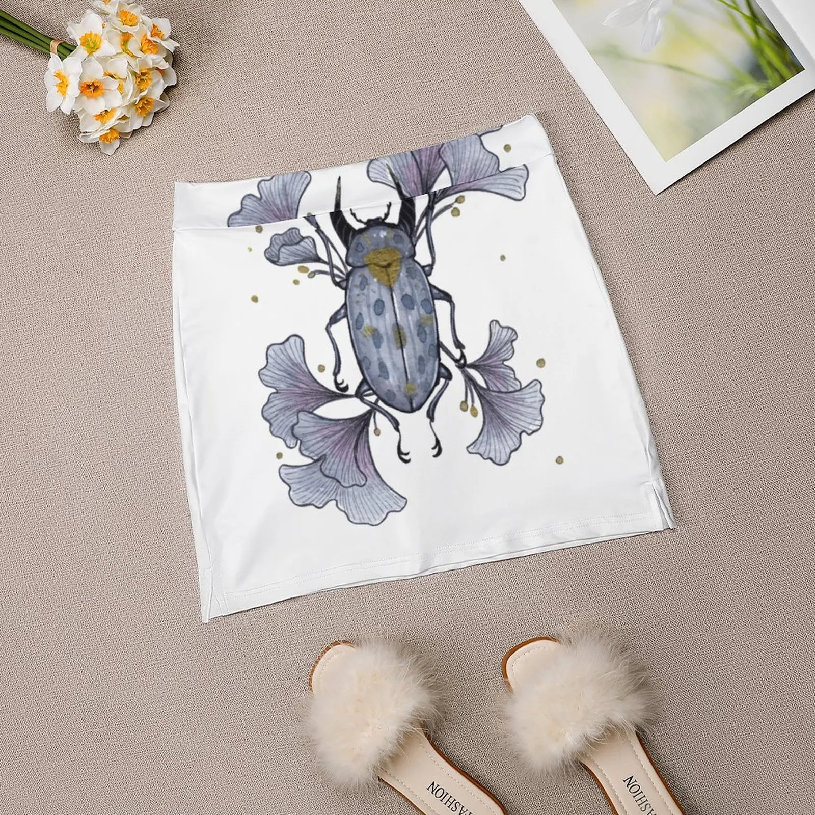 Гинкго (легкий фон) Женская спортивная юбка Теннис Гольф Танцы Фитнес Бег Йога