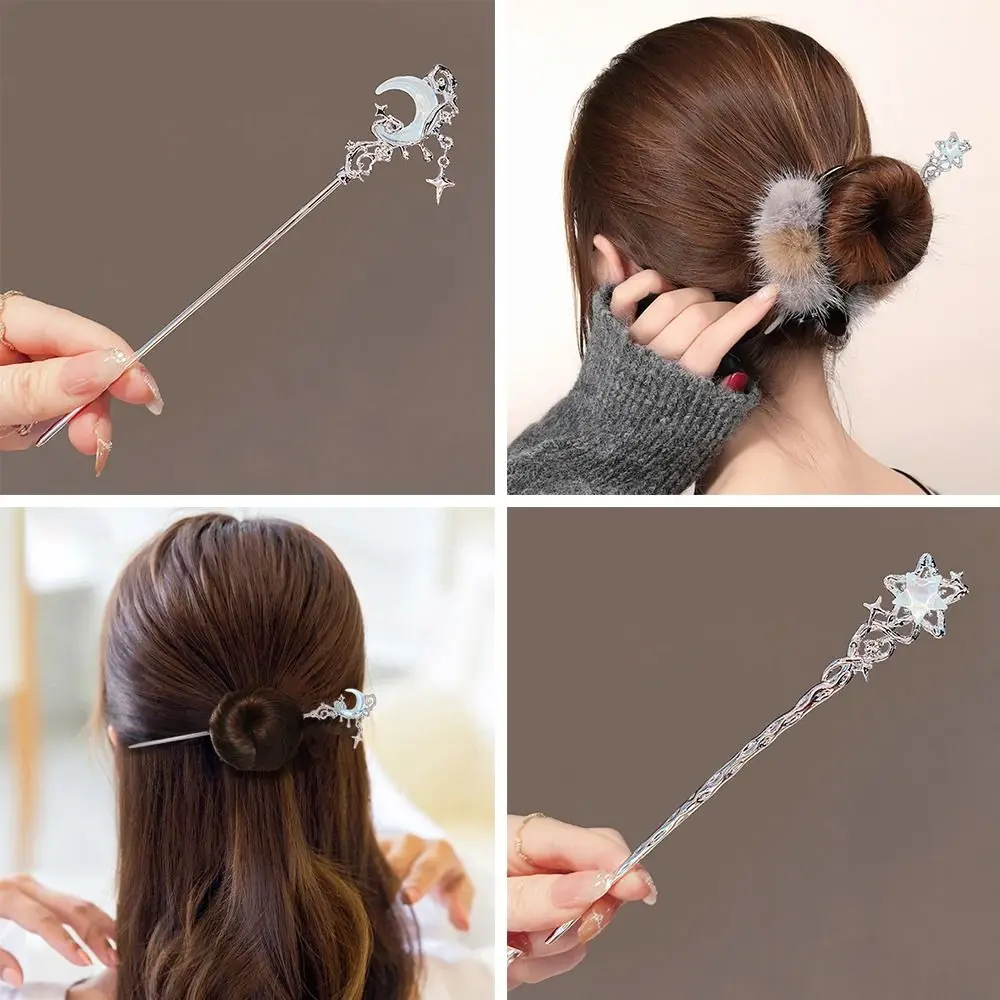 Модная китайская заколка для волос с лунным светом и камнем древний стиль сделай