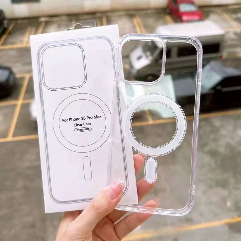 Оригинальный Магнитный Силиконовый Акриловый Чехол Для iPhone 16/15/14/13/12 Pro Max