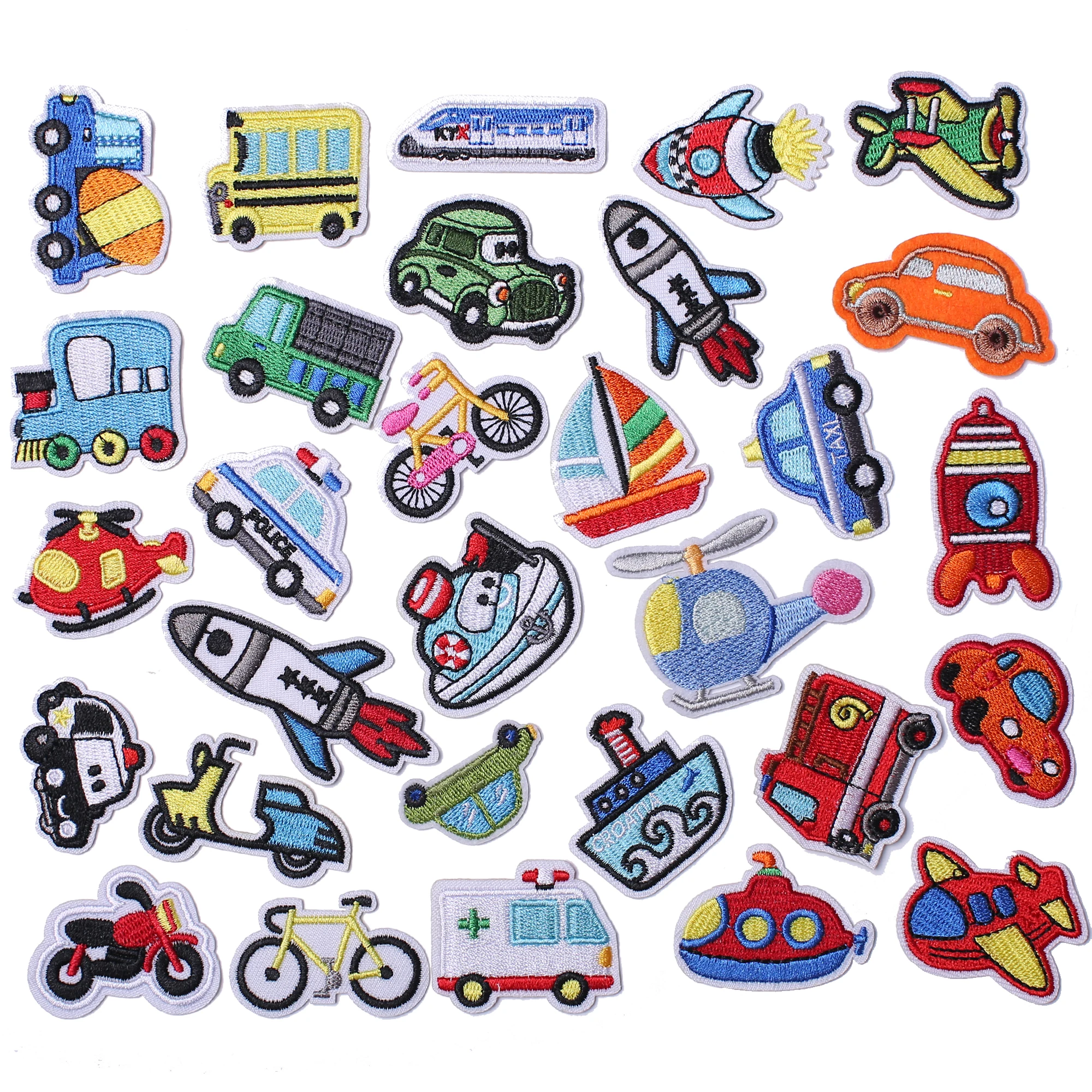 Вышитые нашивки для персонального рисунка 3D вышитые динозавры автомобили Vhiecles