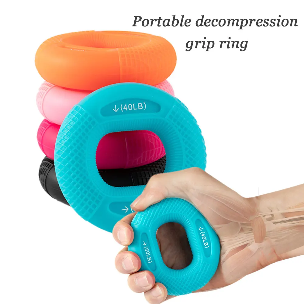 

Silicone Hand Grip Strengthener Decompression Grip Ring Practice Hands Finger Wrist Trainer Exercise Arm Muscles Grip Ball