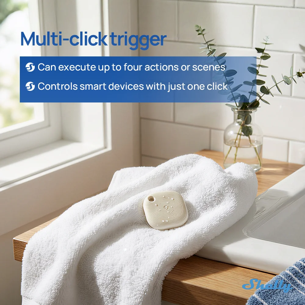 Умная кнопка Shelly BLU Button Tough 1 ZB с Bluetooth и Zigbee для включениявыключения устройств, диммирования и активации сценариев (art.: 3920dad45f8d2) - 3920dad45f8d2