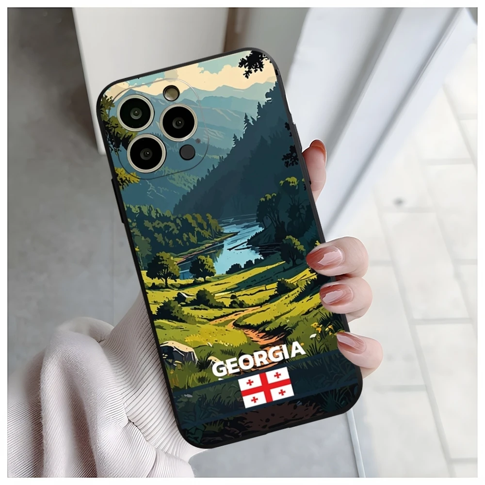 Чехол для телефона с флагом Грузии iphone 14 15 Pro Max 16 11 13 12 Xs Mini Xr X 7 8 Plus Shell Coque