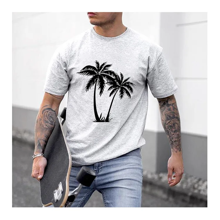 

2022 New Summer Vacation Leisure Cotton Print Short Sleeve Men's T-Shirt