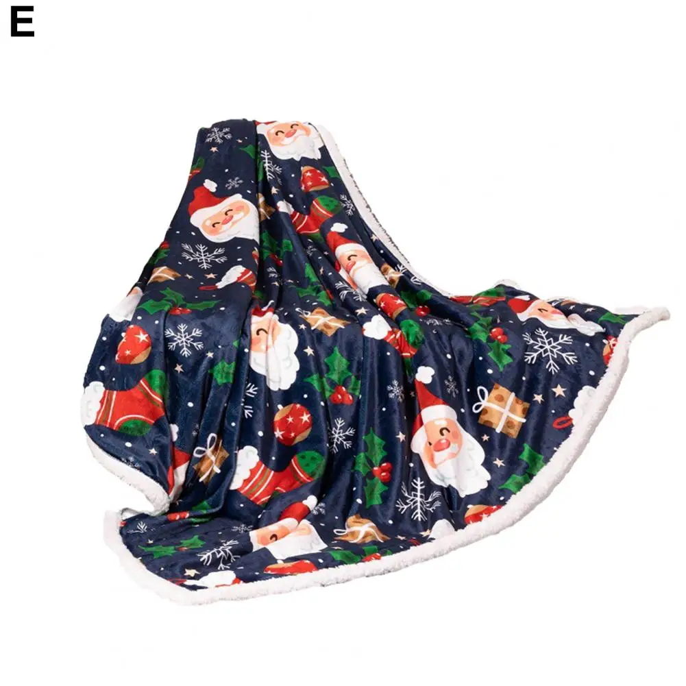 

Decorative Christmas Blanket Soft Cozy Christmas Blankets Santa Claus Elk Pattern Sofa Throw for Couch Bed Decoration for Adults