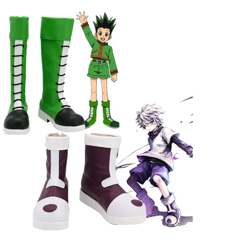 

Anime Hunter x Hunter Gon Freecs Killua Zoldyck Cosplay Shoes Boots Adult Halloween Carnival Costumes Prop Custom Made