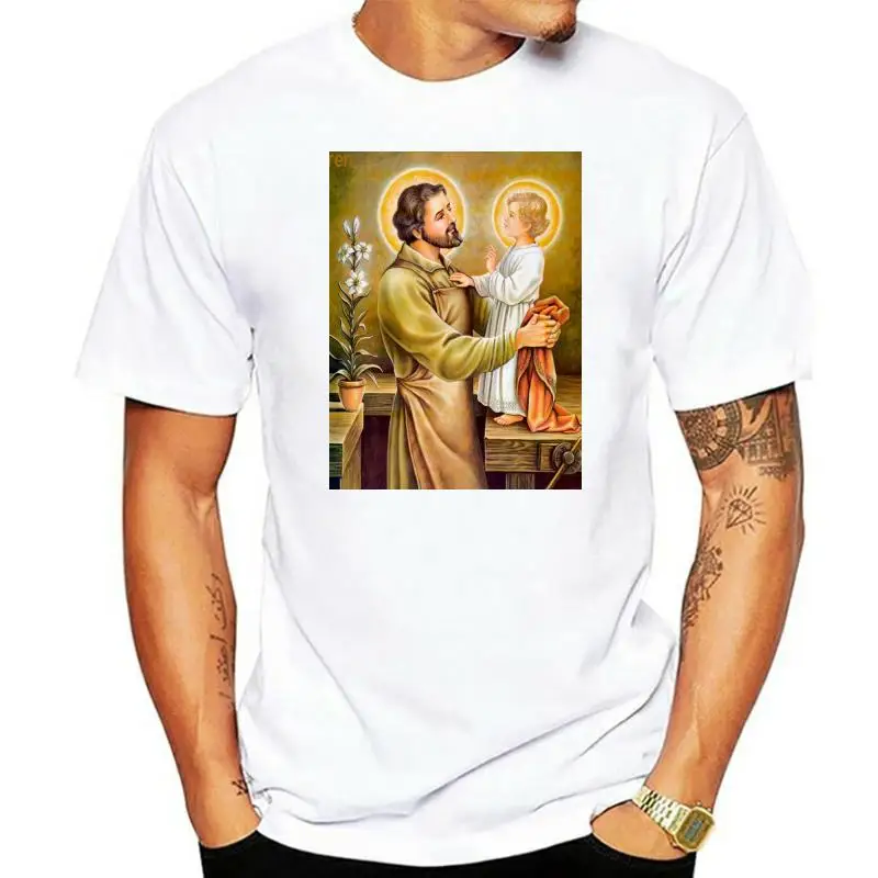 

Saint футболка с Джозефом with Holy Family Иисус католический христианские цвета хаки