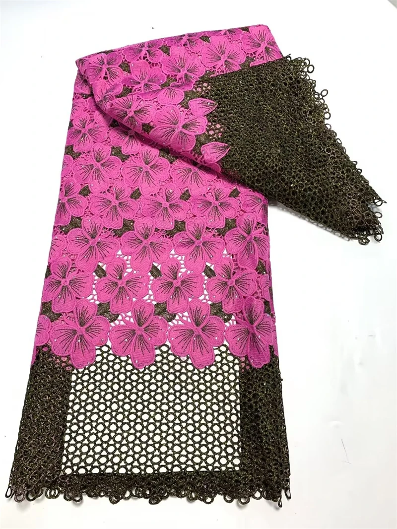 

5 Yards African Lace Fabric Guipure Cord Lace Nigerian Lace Mateiral For Dress