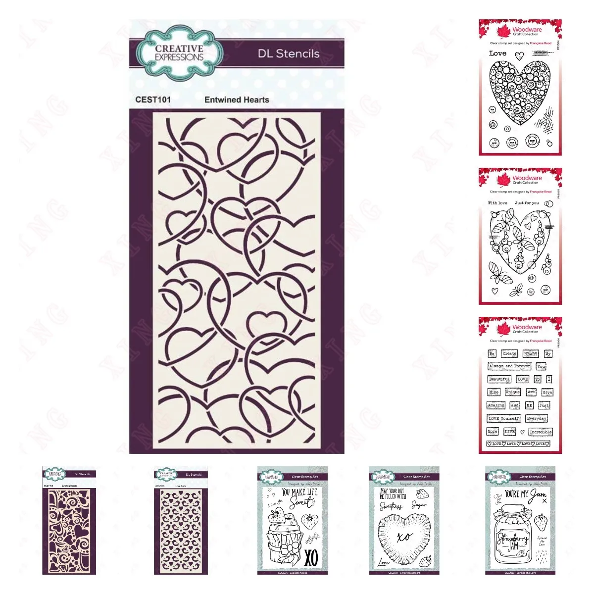 

New Metal Cutting Dies Bubble Sweetness Cupcake Kisses Swirling Hearts Silicone Stamps Love Birds Butterfly Layering Stencil Set