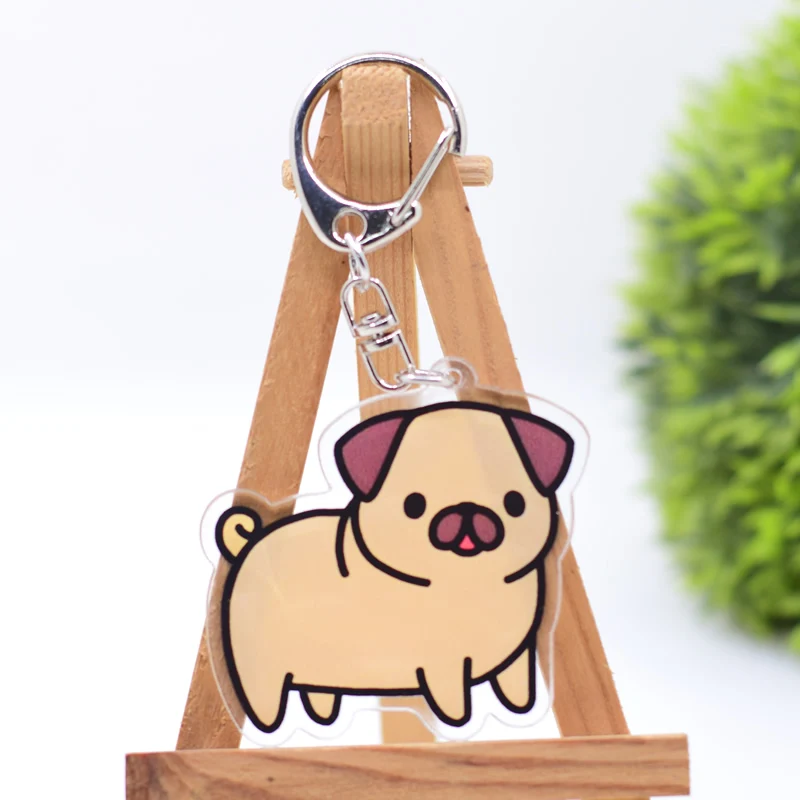 Брелок для ключей с милыми собаками брелки акриловыми мультяшными фигурками